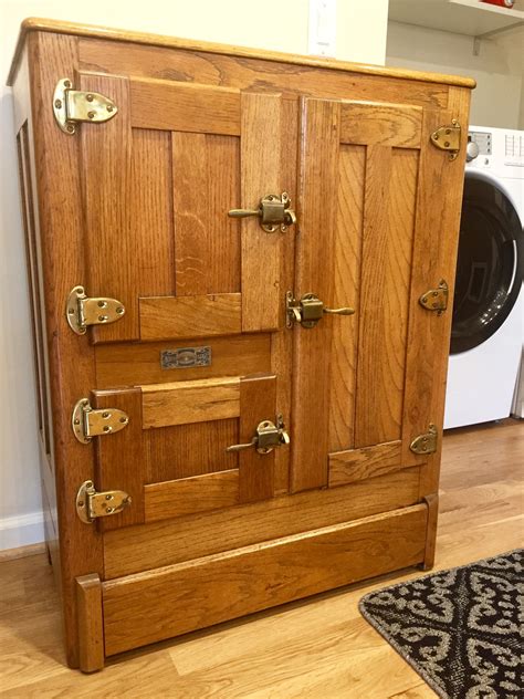 antique ice box metal|antique oak ice box refrigerator.